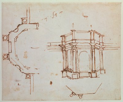 Architectural Sketch by Michelangelo Buonarroti